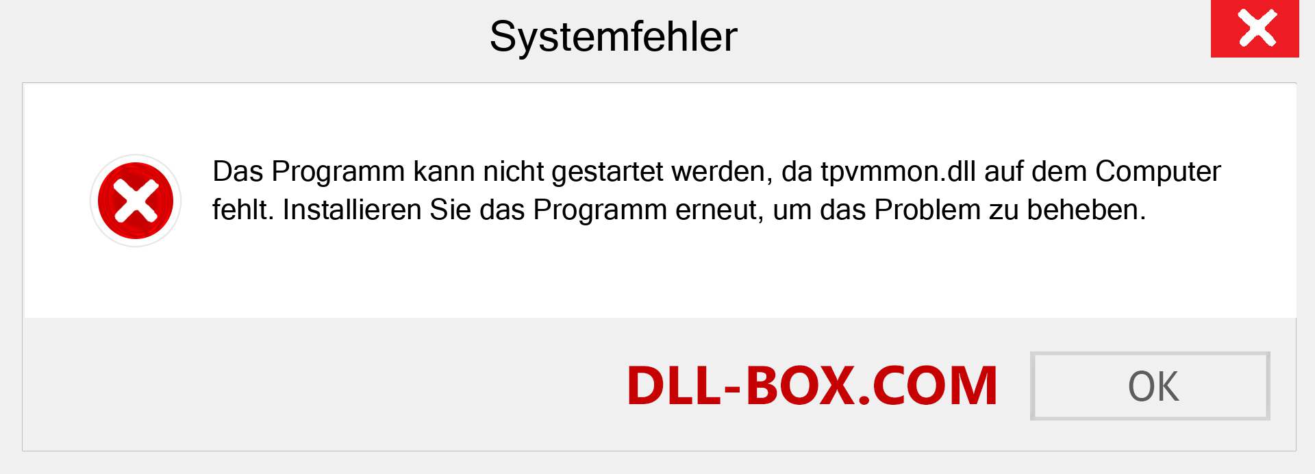 tpvmmon.dll-Datei fehlt?. Download für Windows 7, 8, 10 - Fix tpvmmon dll Missing Error unter Windows, Fotos, Bildern